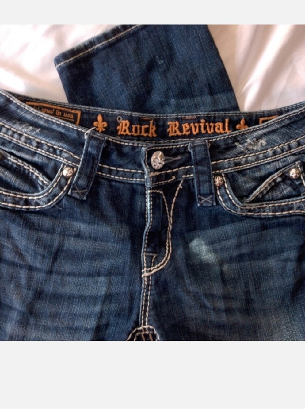 Rock Revival Dark Wash Capri Size 27 - Picture 7 of 9
